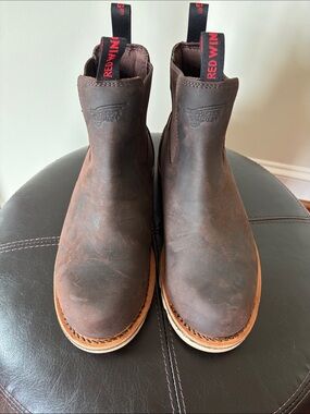 Red Wing Shoes 2446 Brown Leather Chukka Boots with Red Pull Tabs 9 E2